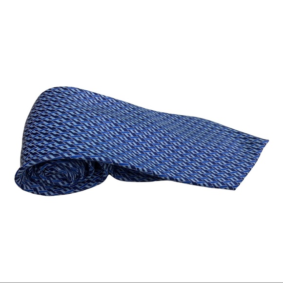 Harlequin Blue Diamond Stain Resistant Men’s Neck Tie by George - Picture 4 of 4